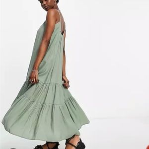 TOPSHOP Premium flowing maxi dress in safe